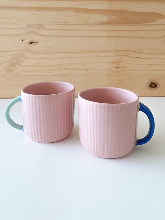 Fluted Colorblock Mugs
